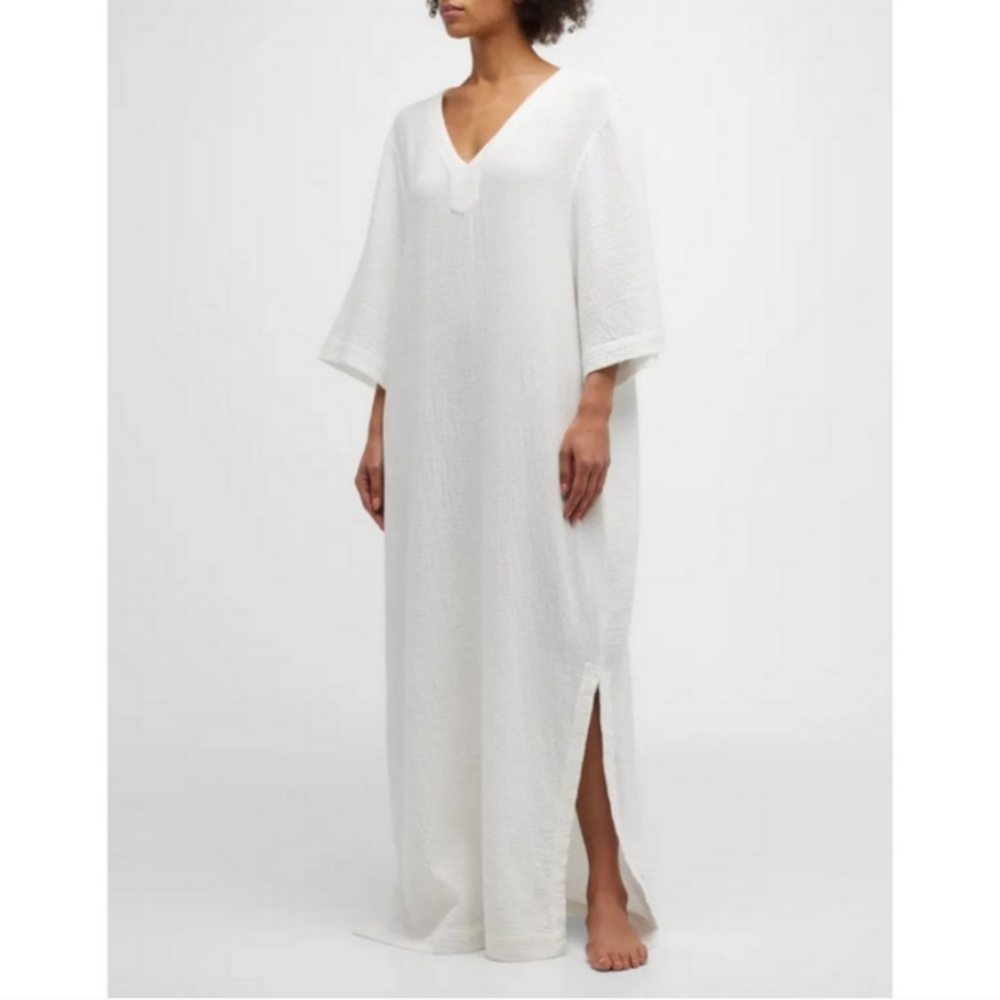 Barefoot Dreams "Sun Soaked" Crinkled Caftan from the Malibu Collection - Picture 5 of 7